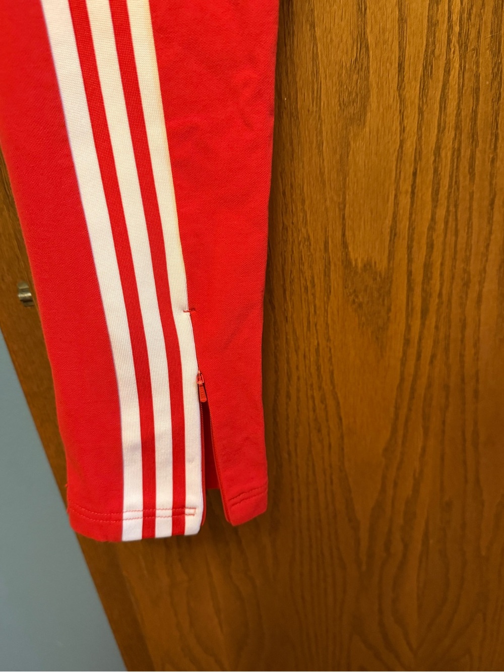 Adidas Red Pants with White Stripes - Picture 4 of 9